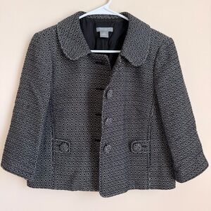 Ann Taylor Black and White Textured Blazer